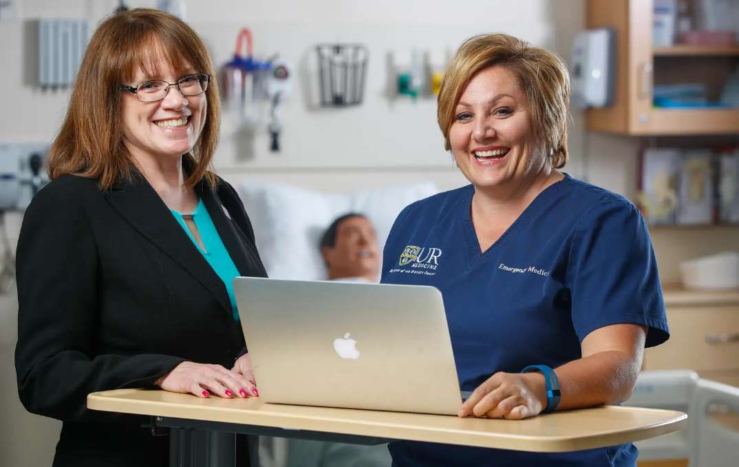Two nurses in discussion