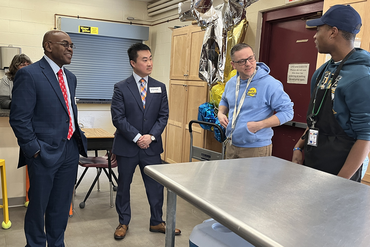 Hayles visiting Mary Cariola