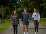 Students walk on campus
