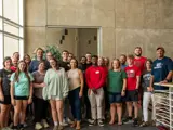 a group of new students and families in the CLC