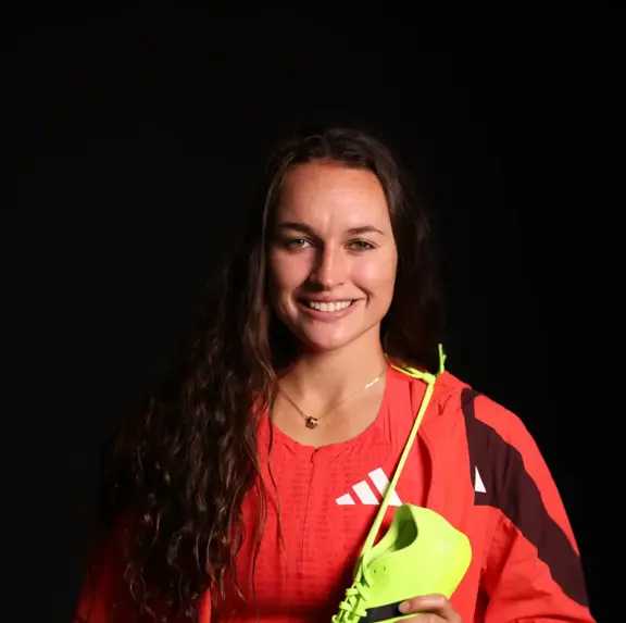 Brynn smiles with adidas gear
