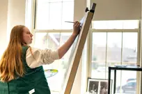 A student practices Studio Art